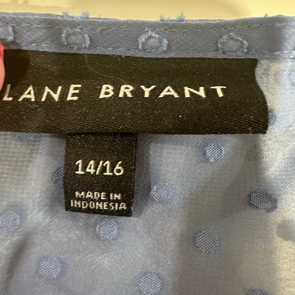 Lane Bryant Blue Boxy Blouse with Peter Pan Collar - Picture 2 of 7
